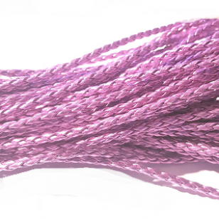 Kunstleer 3mm Gevlochten Metallic